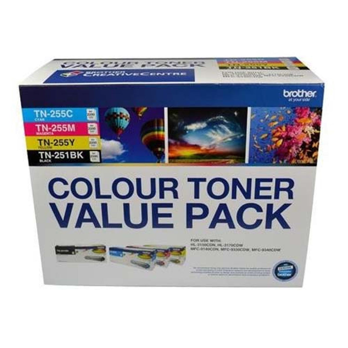 Brother TN-251BK TN255 Colour Laser Toner Value Pack Black Cyan Magenta Yellow