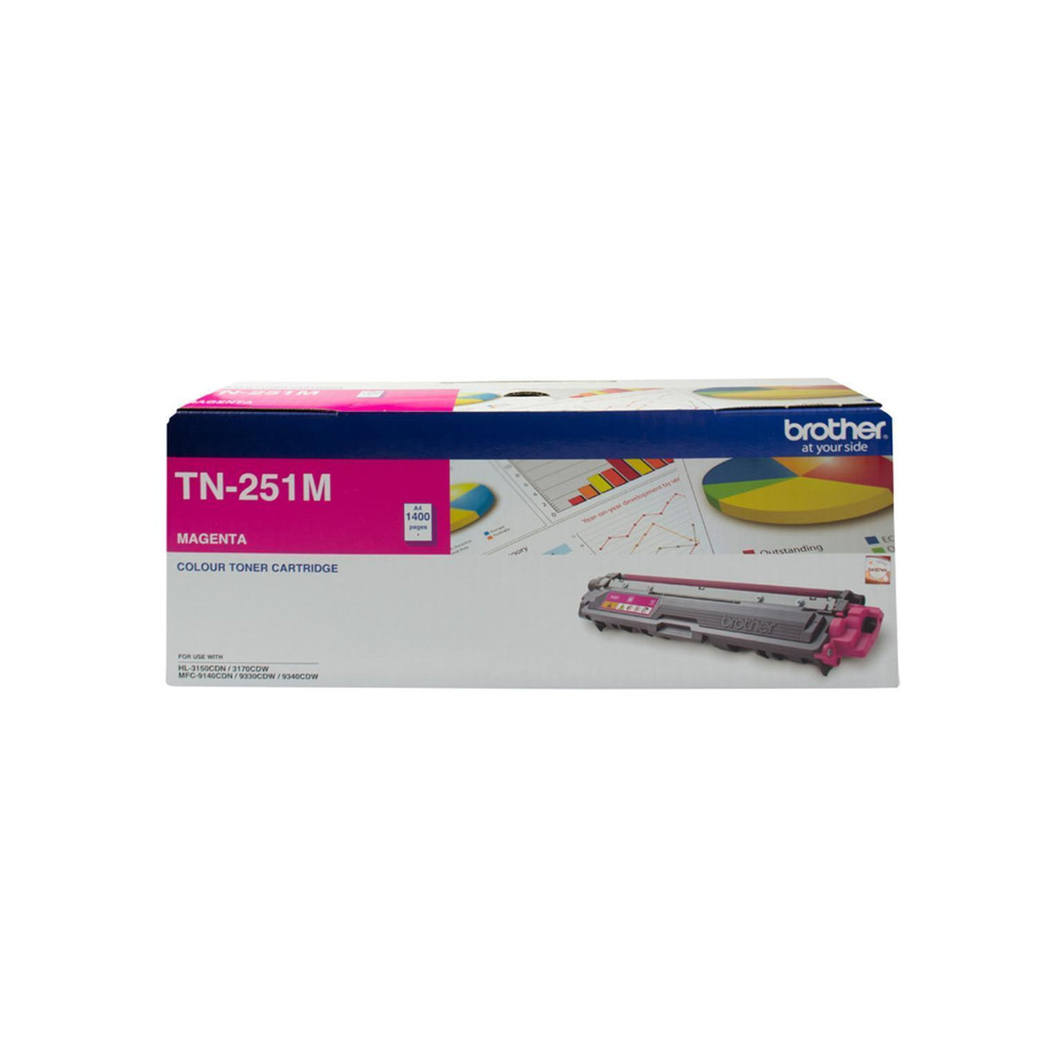 Brother TN-251M Magenta Toner Cartridge for HL-3150CDN/3170CDW/MFC-9140CDN 1400
