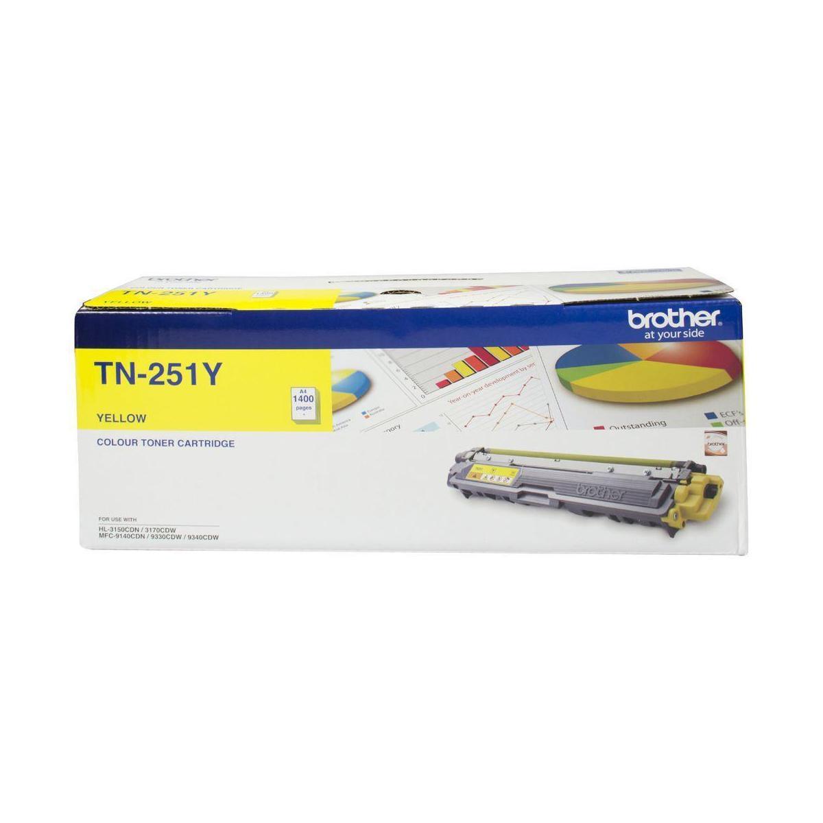 Brother TN-251Y Yellow Toner Cartridge 1400 Pages