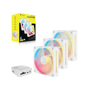 Corsair iCUE LINK LX120-R RGB 120mm PWM Reverse Fans Starter Kit Triple Pack White
