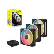 Corsair iCUE LINK LX120-R RGB 120mm PWM Reverse Fans Starter Kit Triple Pack Black