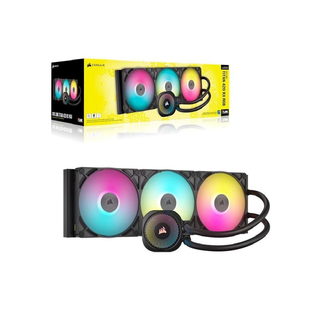 Corsair iCUE LINK TITAN 420 RX RGB AIO Liquid CPU Cooler Black