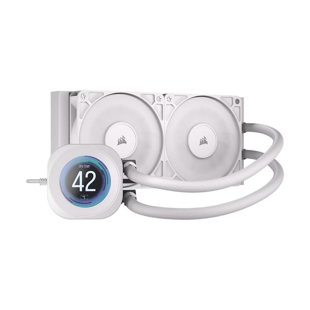 Corsair NAUTILUS 240 RS LCD Liquid CPU Cooler White 240mm 2x PWM Fans AM5/LGA1851