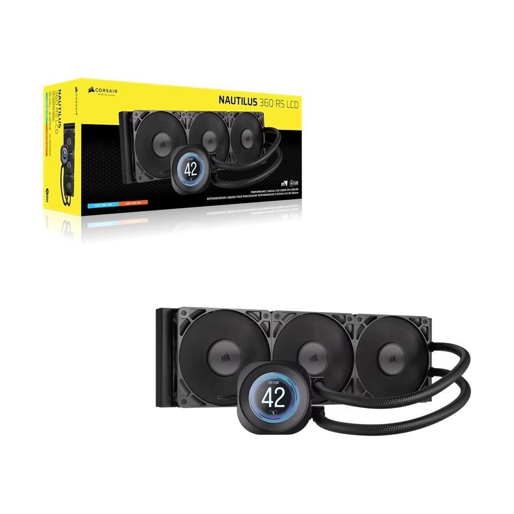 Corsair NAUTILUS 360 RS LCD Liquid CPU Cooler Black 360mm Rad 3x Fans AM5/LGA1851