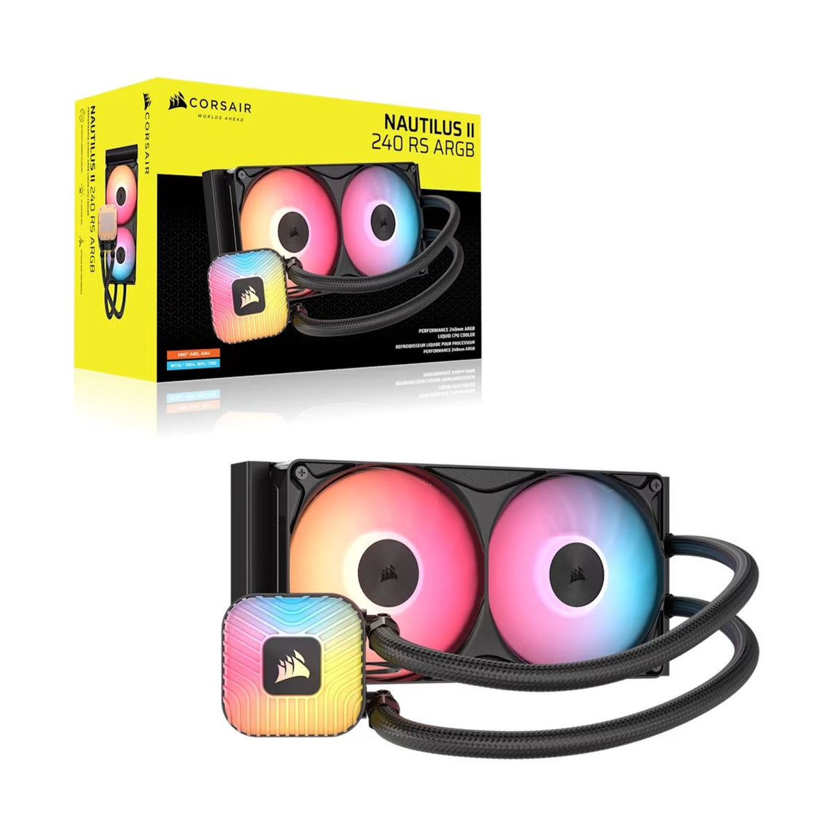 Corsair NAUTILUS II 240 RS ARGB Liquid CPU Cooler Black 240mm Radiator