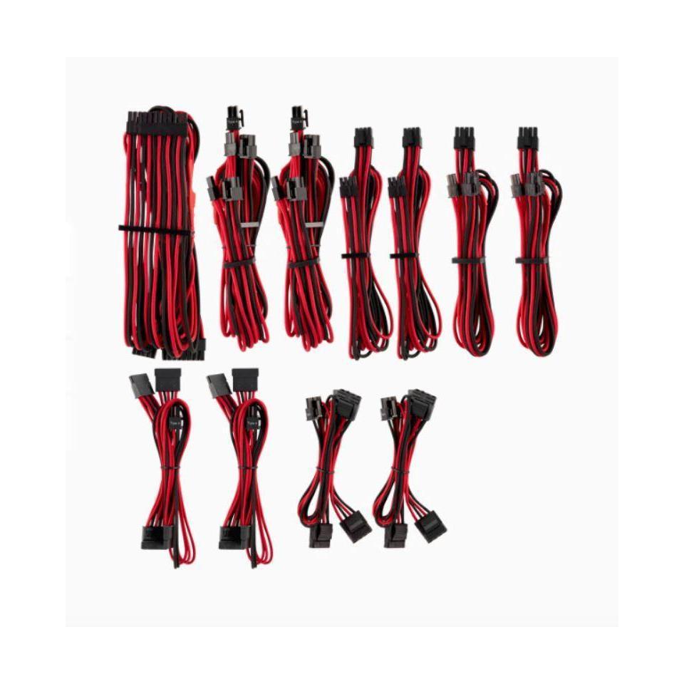 Corsair Red Black Premium Individually Sleeved DC Cable Pro Kit Type 4 LS