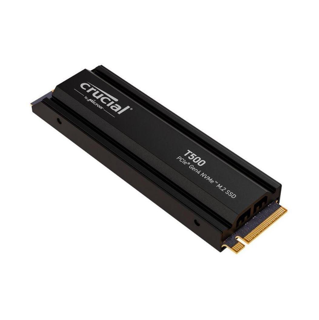 Crucial T500 1TB Gen4 NVMe SSD w Heatsink - 7300/6800 MB/s R/W 600TBW 1440K I...