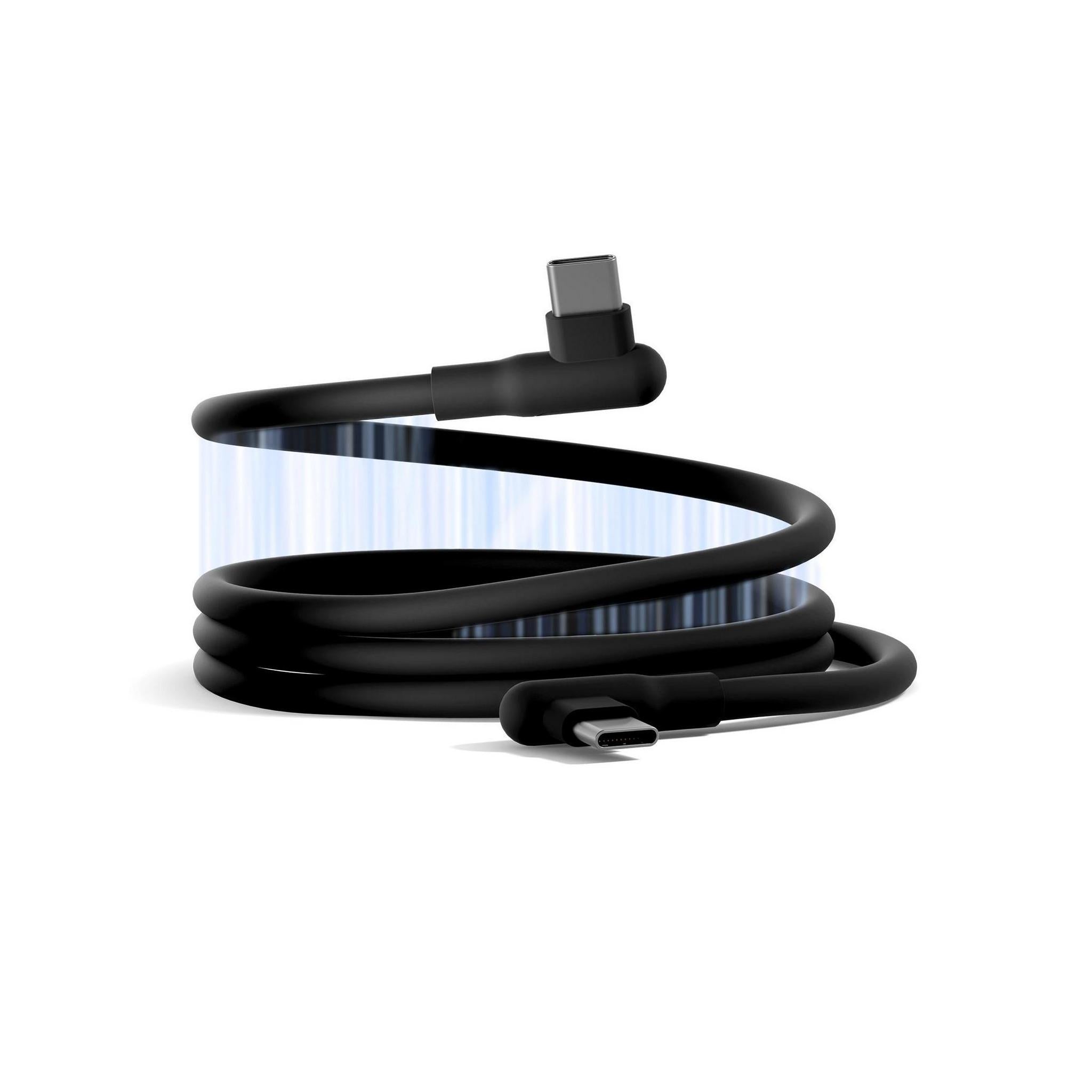 Cygnett DriveSync Right Angled Magnetic Silicone USB-C to USB-C Cable 0.7M 3A/60W 480Mbps