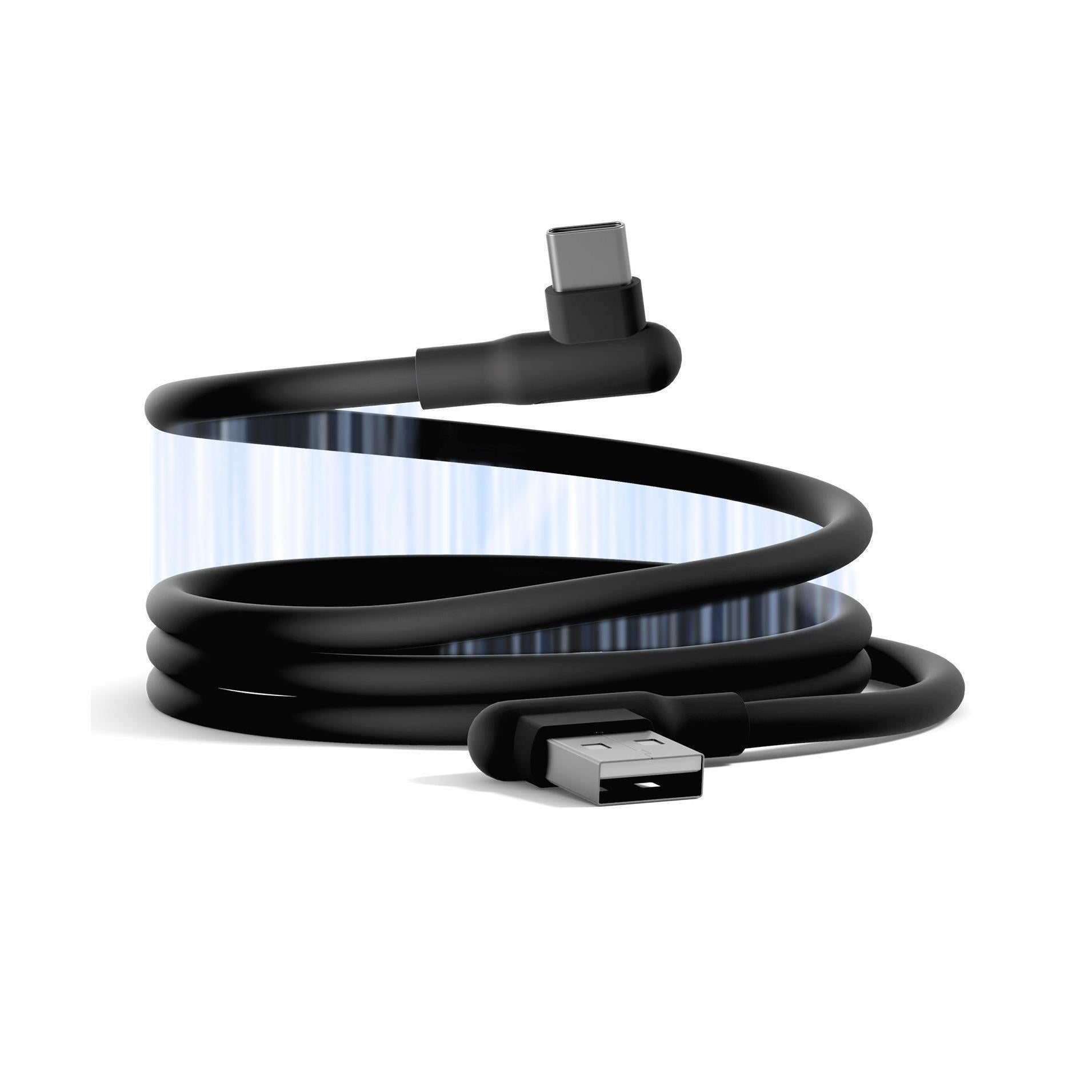 Cygnett DriveSync Right-Angled Magnetic Silicone USB-C to USB-A Cable 0.7M 3A/60W 480Mbps