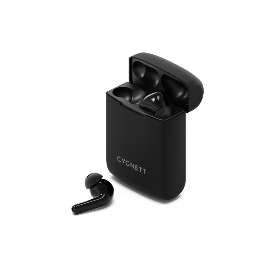 Cygnett FreePlay Solar Charging True Wireless Earbuds Black Bluetooth 5.3 5hrs Battery Touch Control