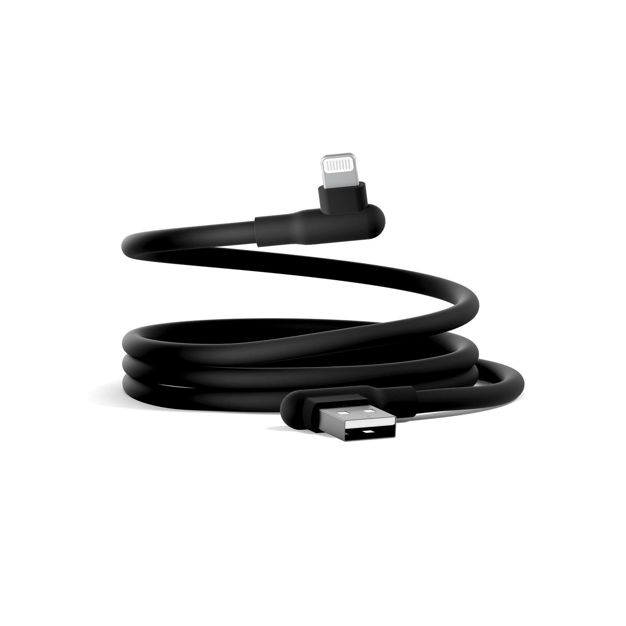 Cygnett Right Angled Silicone Lightning to USB-A Cable 0.7M 2.4A/12W 480Mbps