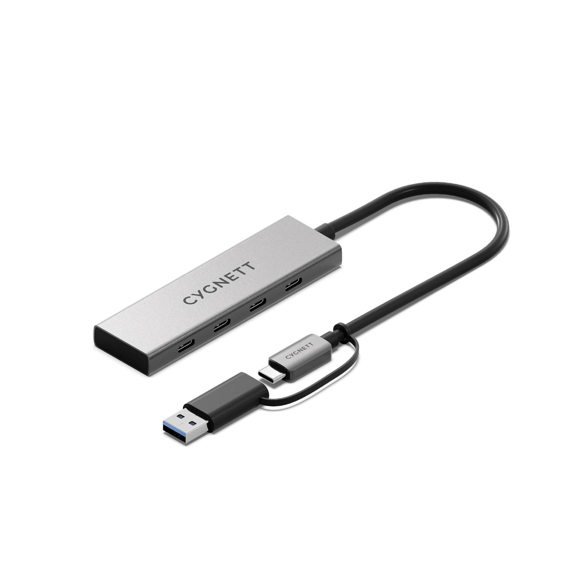 Cygnett Unite 4-in-1 USB-C Hub 4x USB-C Ports 10Gbps Aluminium White