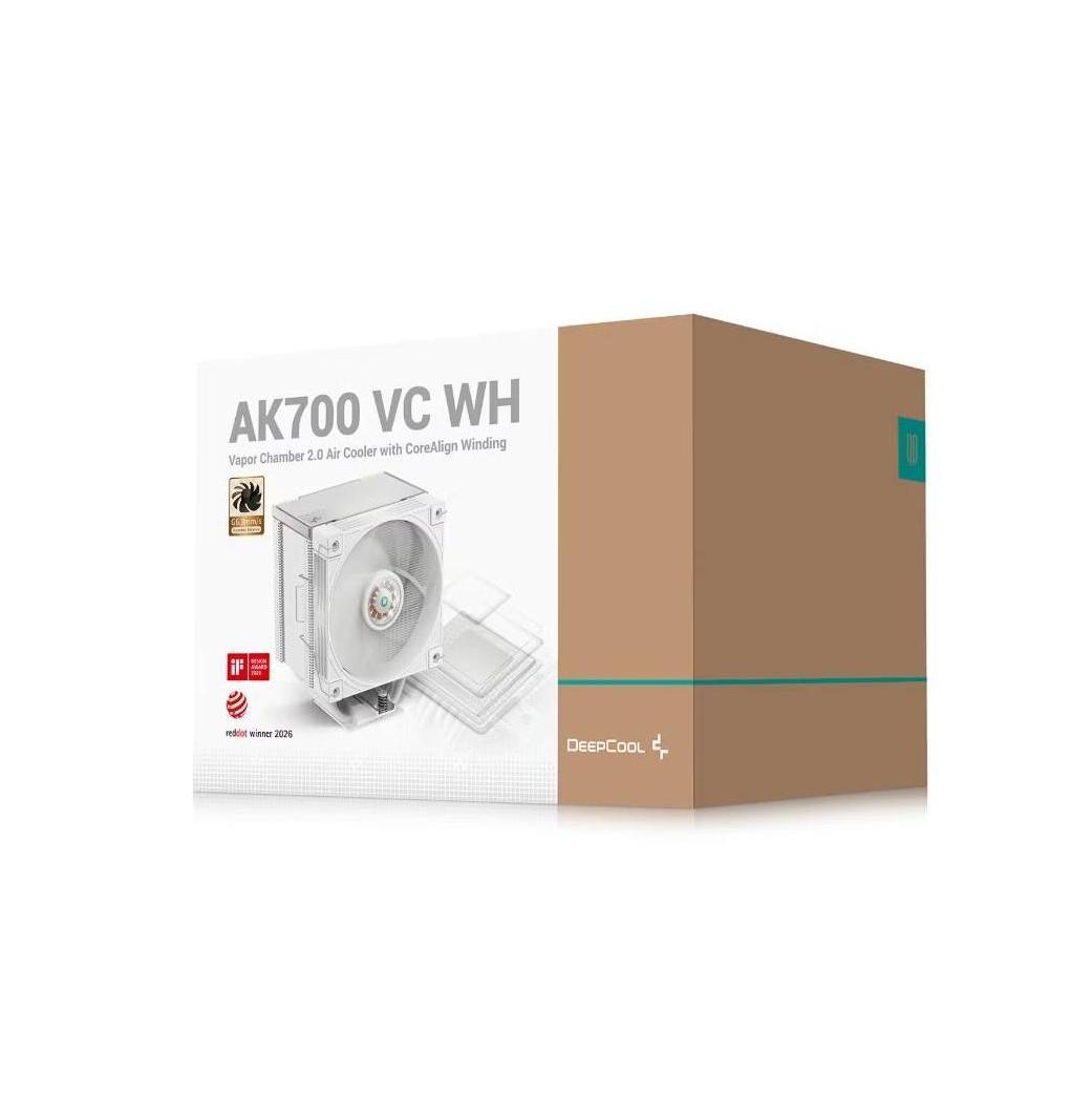 DEEPCOOL AK700 VC WH 7 Heat Pipes 4-Pin PWM LGA1851/1700/1200/115X AM5/AM4 CPU Cooler