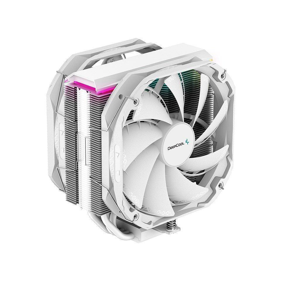 DEEPCOOL AS500 PLUS WHITE 5 Heat Pipes Dual PWM Fans LGA2066/1851-1155/AM4/AM5 CPU Cooler