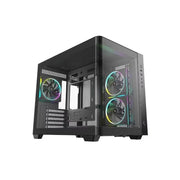 DeepCool CG330U 3F Panoramic Curved Glass Dual Chamber Micro-ATX Case 3 Pre-i...