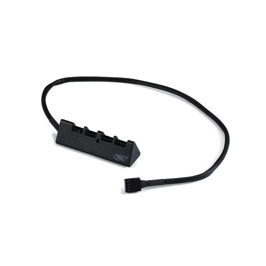 DEEPCOOL FH-04 4-Port Fan Hub Compatible with 12V 3-PIN/4-PIN Fans 550mm Extend