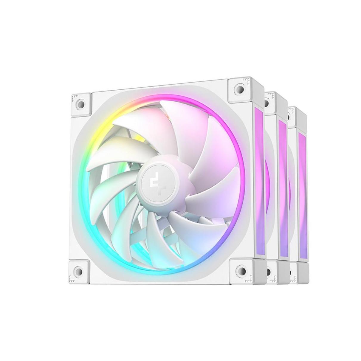 DEEPCOOL FL12 120mm 3-Pack ARGB Low Noise 4-Pin PWM Fan White
