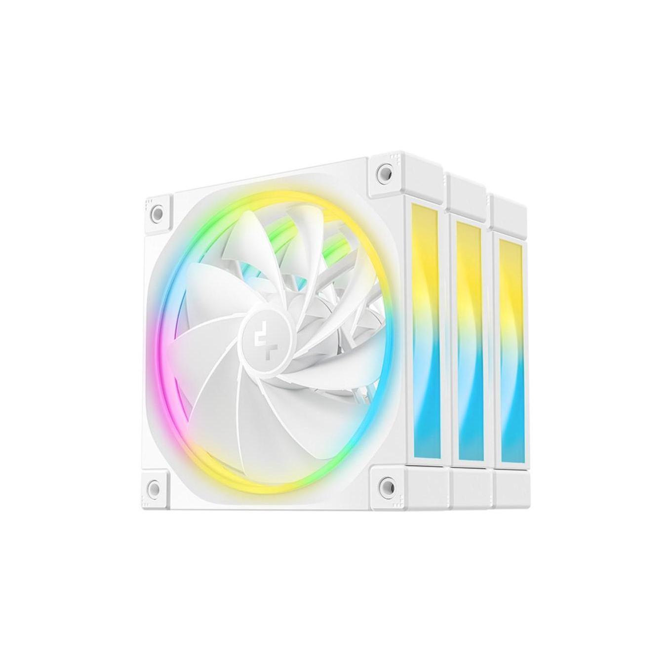 DEEPCOOL FL12R White 120mm 3-Pack ARGB Low Noise 4-Pin PWM Fan