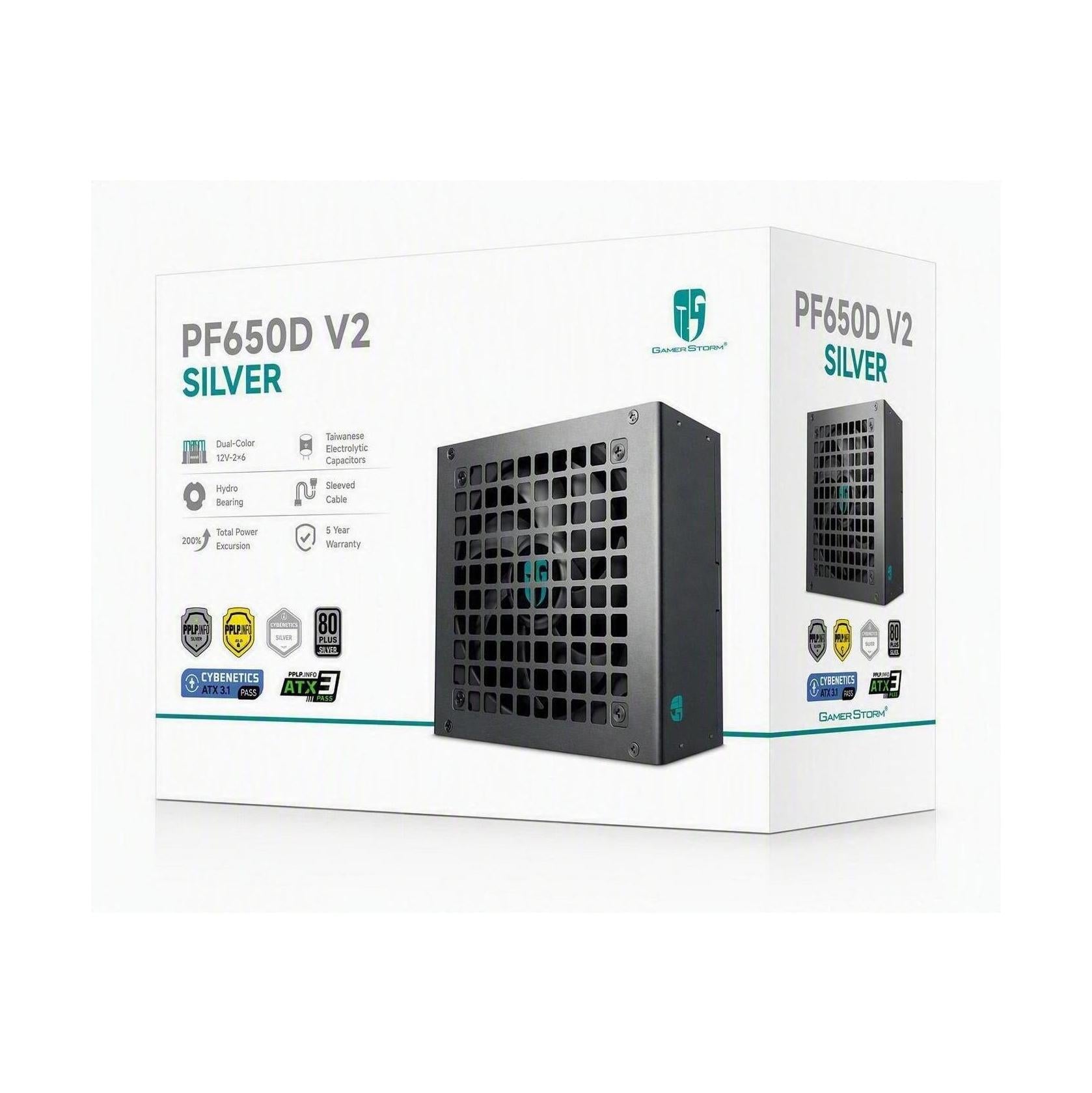 DEEPCOOL PF650D V2 650W 80+ Silver Non-Modular ATX Power Supply