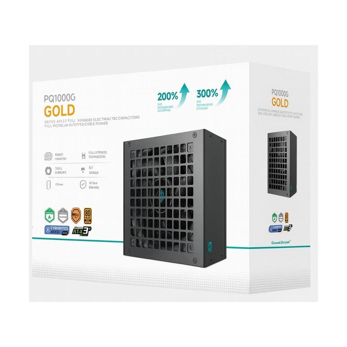 DEEPCOOL PQ1000G 1000W 80+ GOLD FULLY MODULAR ATX POWER SUPPLY 120MM FAN
