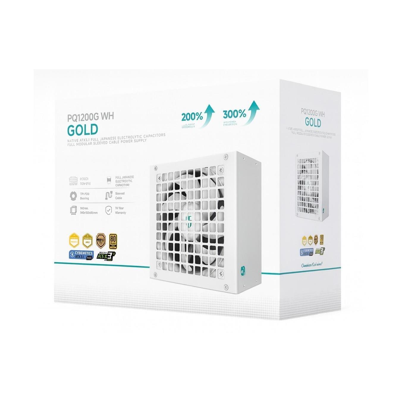 DeepCool PQ1200G WH 1200W Gamer Storm 80+ Gold/Cybenetics Fully Modular ATX P...