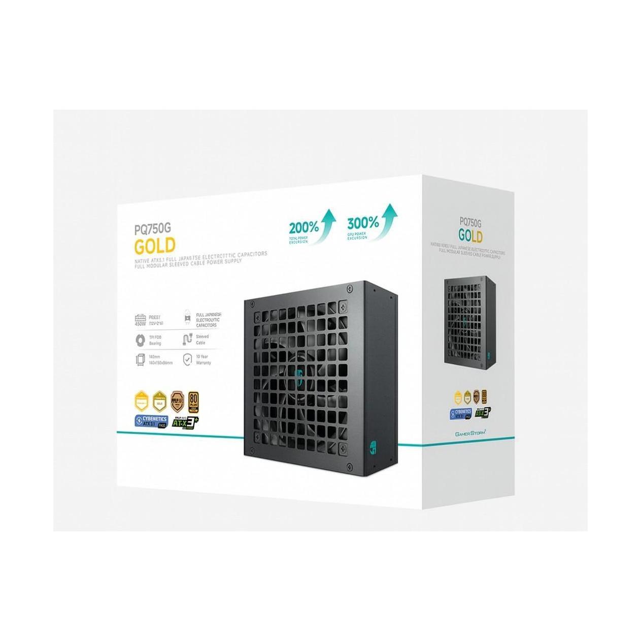 DeepCool PQ750G 750W Gamer Storm 80+ Gold/Cybenetics Fully Modular ATX Power ...