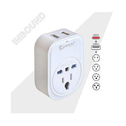 Generic USB Travel Adapter USB-A-C 2xUSB Outlets 100-240V 10A 2400W Multi-Plug Compatible