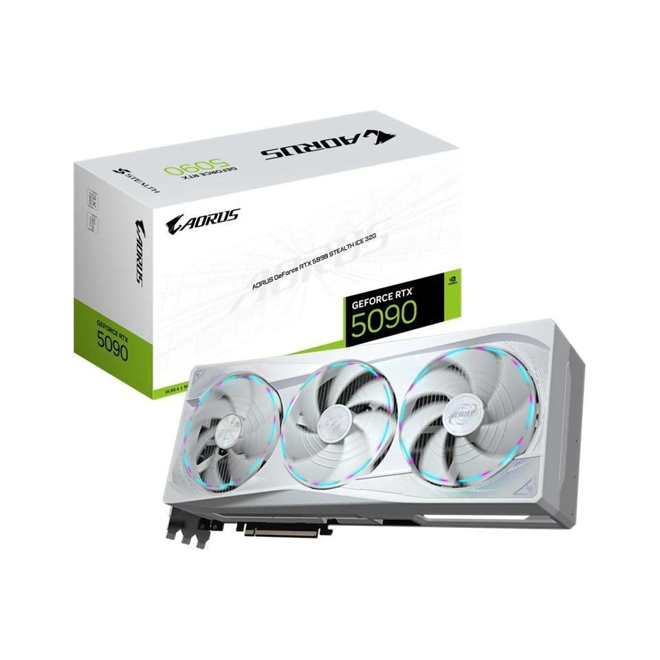 Gigabyte AORUS GeForce RTX 5090 STEALTH ICE 32G 2655 MHz GDDR7 28 Gbps PCIe 5.0