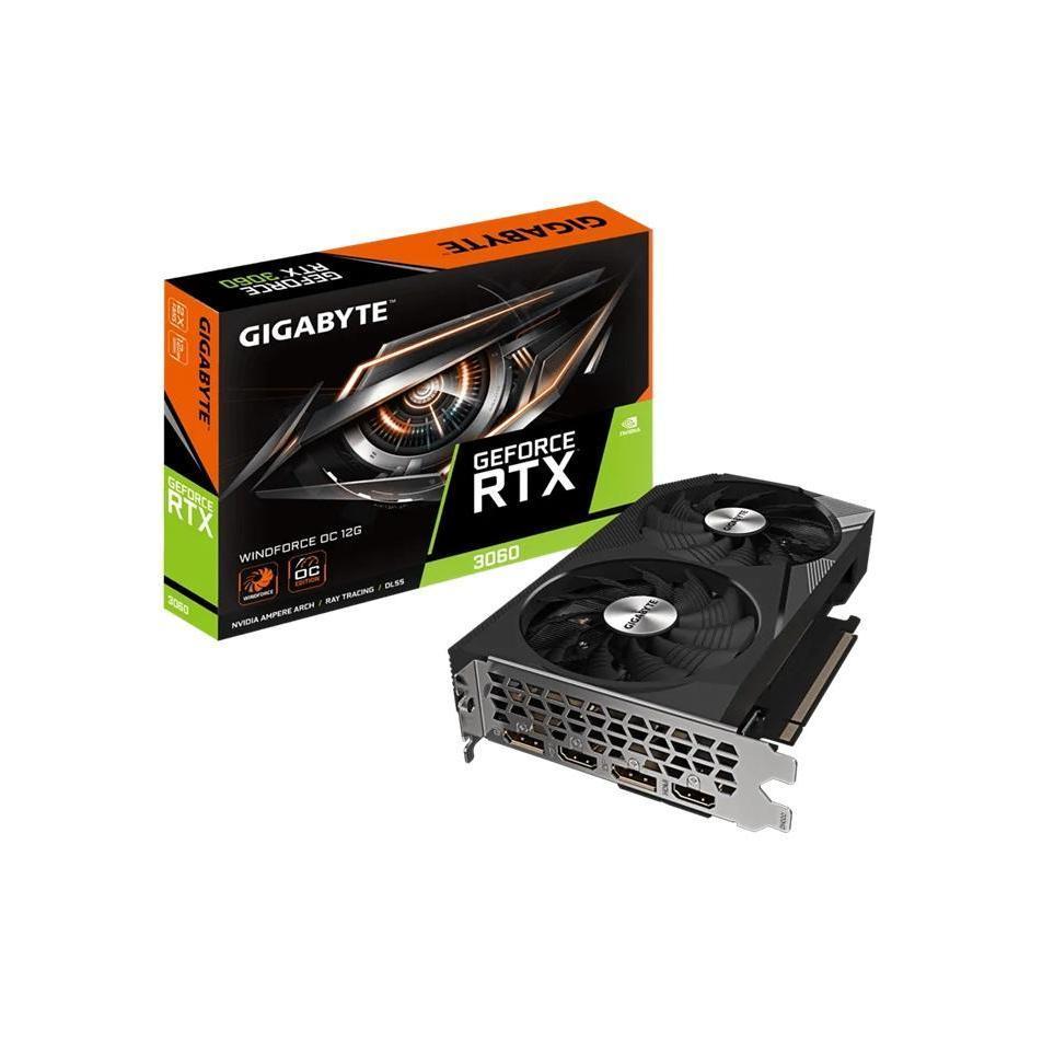 Gigabyte GeForce RTX™ 3060 WINDFORCE OC 12G 2.0 1792 MHz CUDA 3584 15000 MHz ...