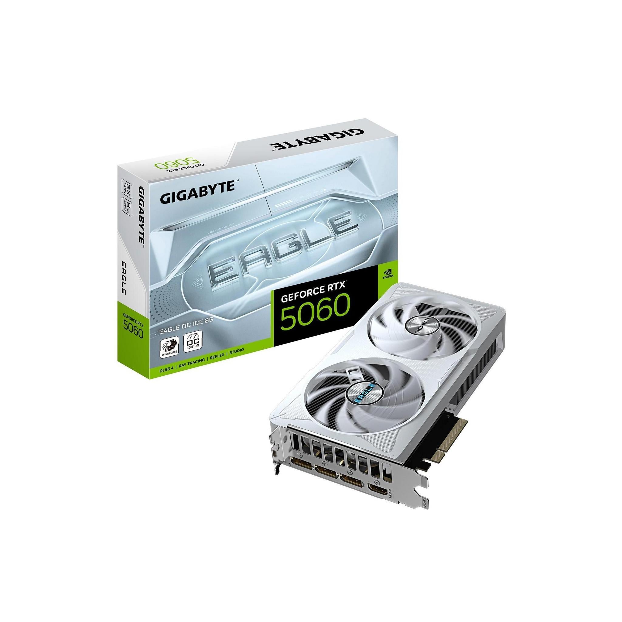 Gigabyte GeForce RTX™ 5060 EAGLE OC ICE 8G 2550 MHz CUDA 3840 28 Gbps GDDR7 1...