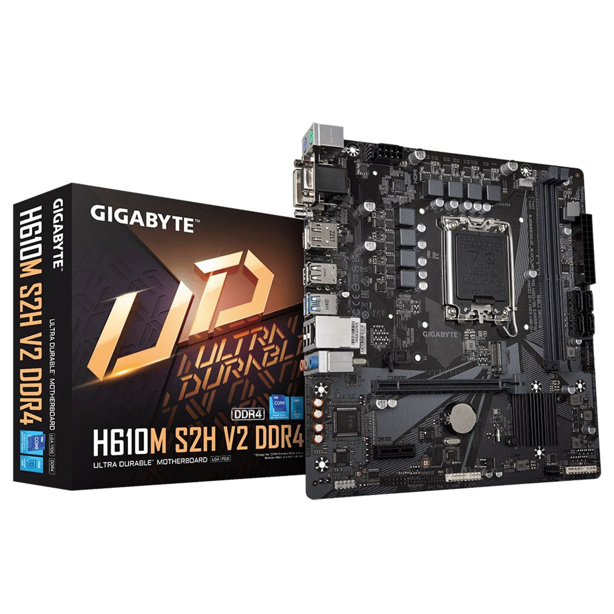 Gigabyte H610M S2H V2 DDR4 LGA 1700 mATX Motherboard 2x DDR4 1x PCI-E x16 1x