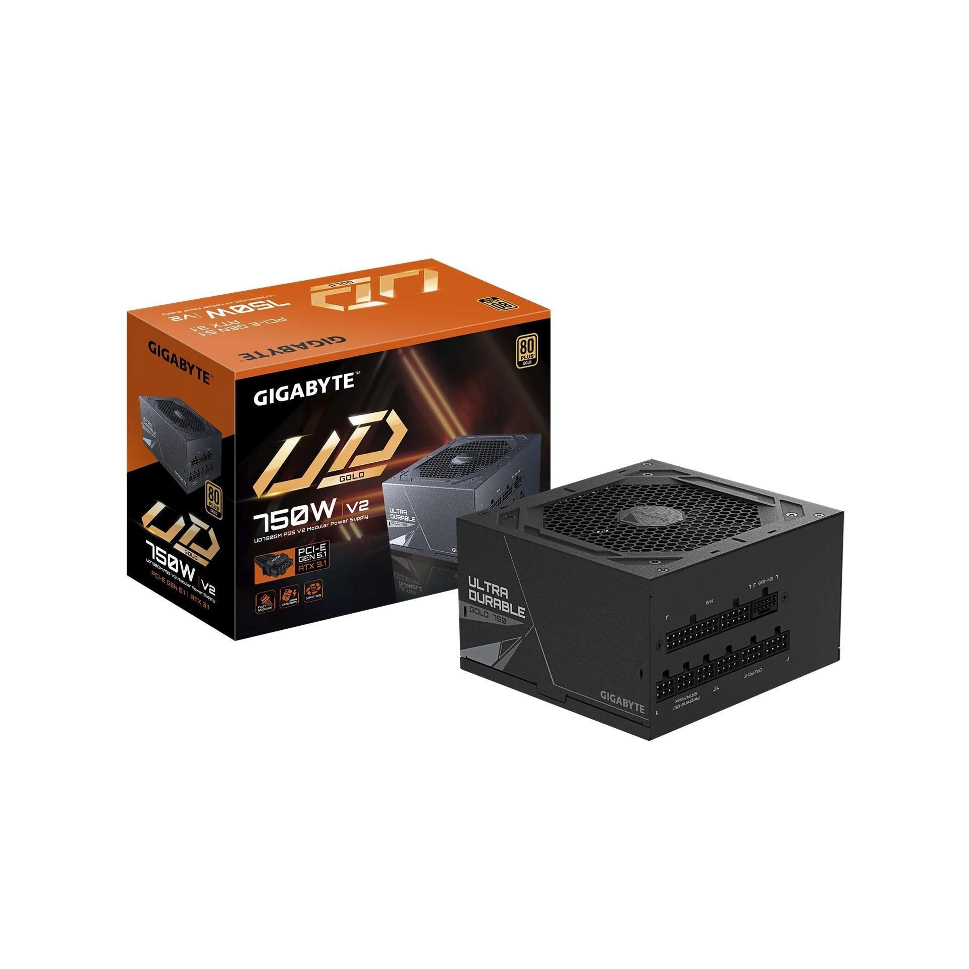 Gigabyte UD750GM PG5 V2 750W ATX Gold PSU Black Embossed Cables