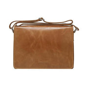 HP 14" Leather Messenger Business Laptop Bag Golden Tan Briefcase
