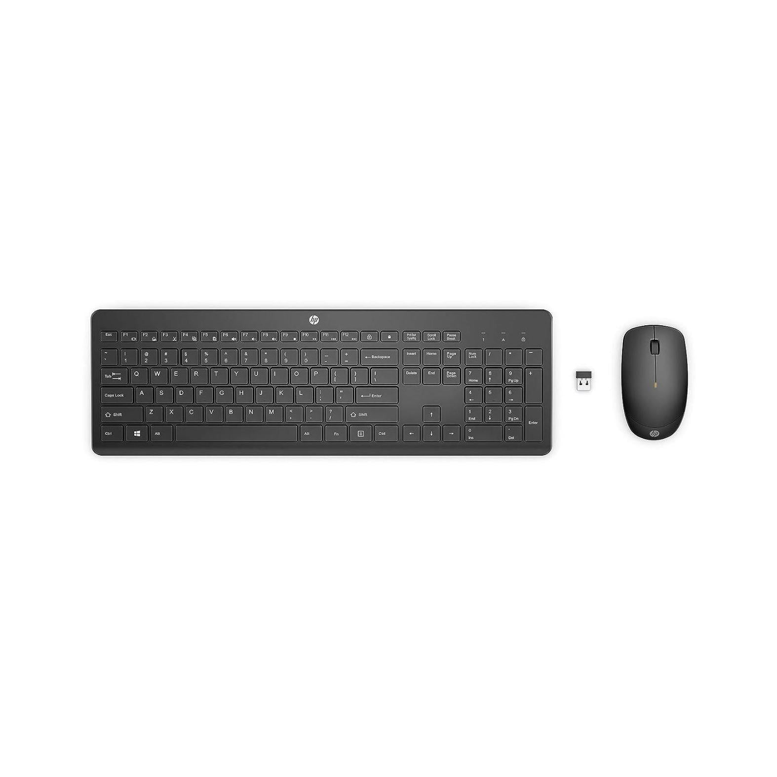HP 230 USB Wireless Keyboard Mouse Combo 2.4GHz 12 function keys Chiclet Comf...