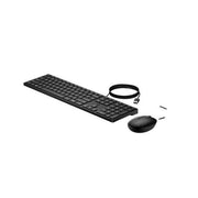 HP 320MK USB Wired Keyboard Mouse Combo Reduced-size Low-profile Quiet Keys Black