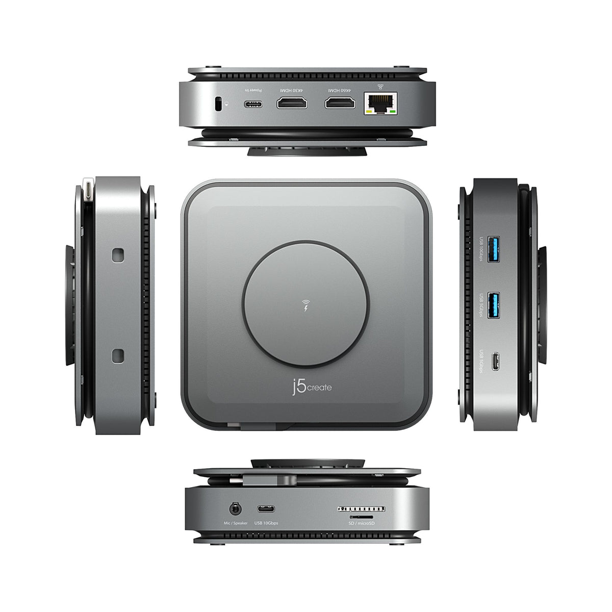 j5create JCD3199 USB-C Docking Station 2 Displays 4K HDMI 5 USB-A 3 USB-C RJ-45