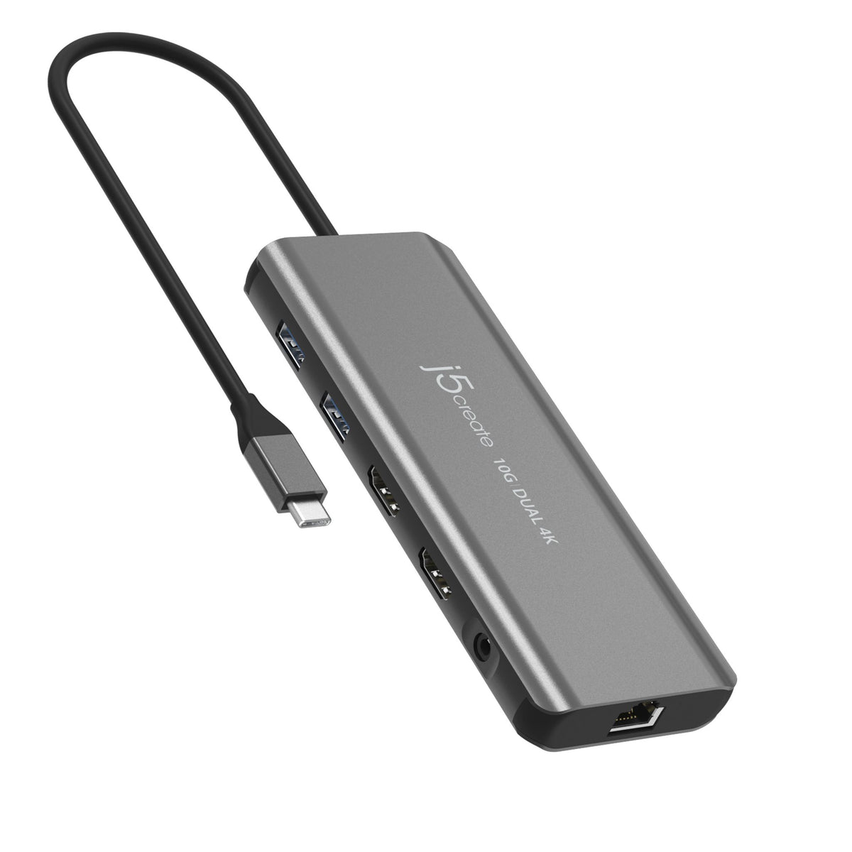 j5create JCD398 Mini USB-C Docking Station 2 Displays 4K HDMI USB-A RJ-45