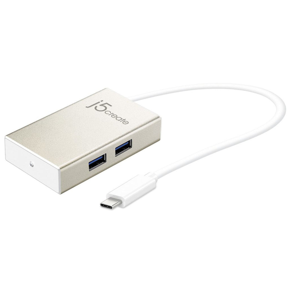 j5create JCH343 USB Hub 640MB/s 4 USB 3.0 Ports Champagne Metallic