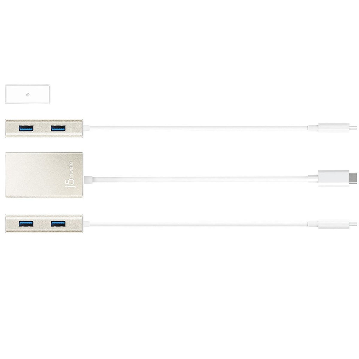 j5create JCH343 USB Hub 640MB/s 4 USB 3.0 Ports Champagne Metallic