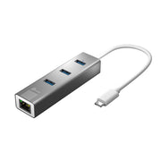 j5create JCH474 USB-C Hub 3 USB 3.0 RJ-45 Port Desktop Peripheral