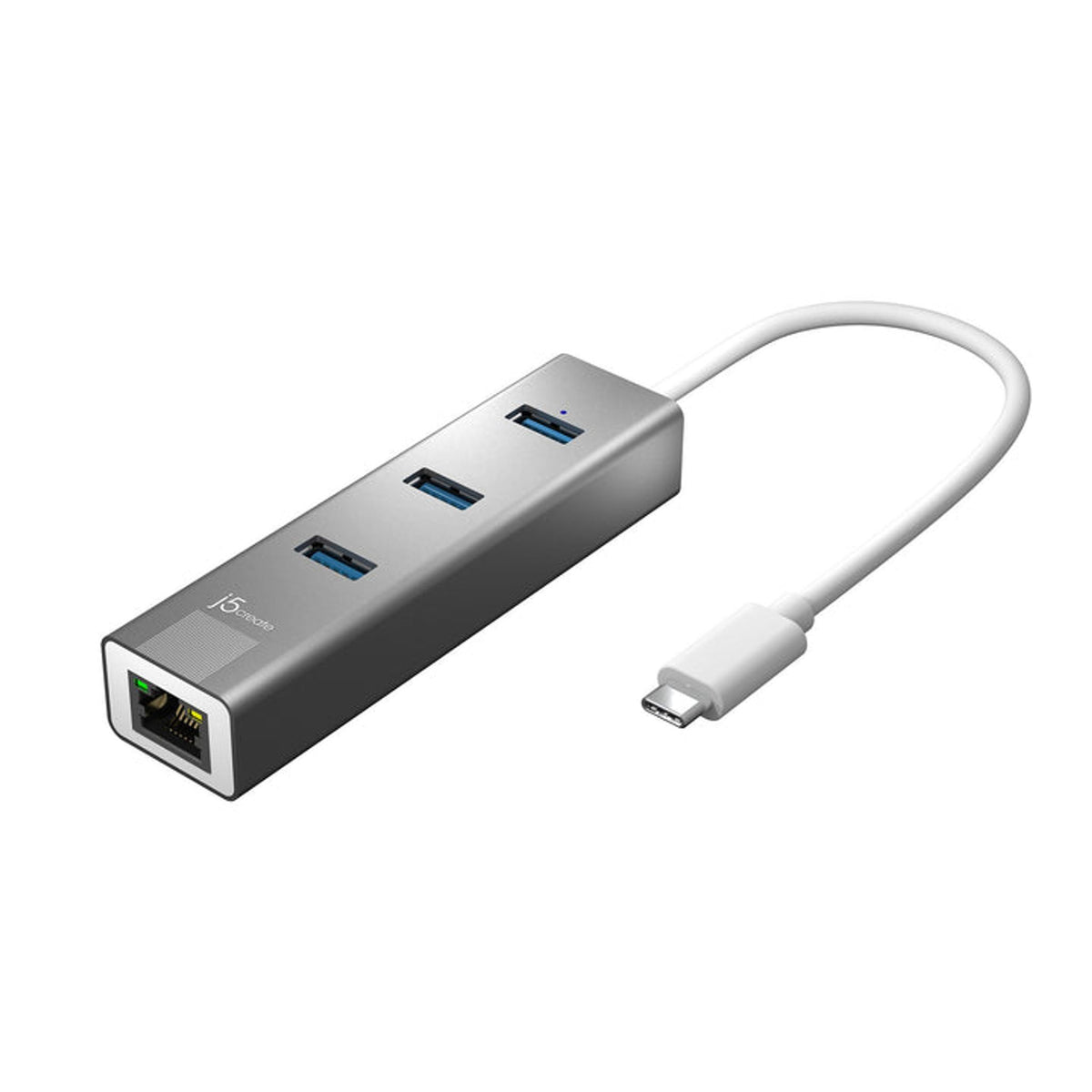 j5create JCH474 USB-C Hub 3 USB 3.0 RJ-45 Port Desktop Peripheral