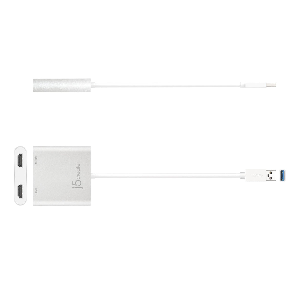 j5create JUA365 USB 3.0 Type C 2 HDMI 2.1 A/V Adapter Silver