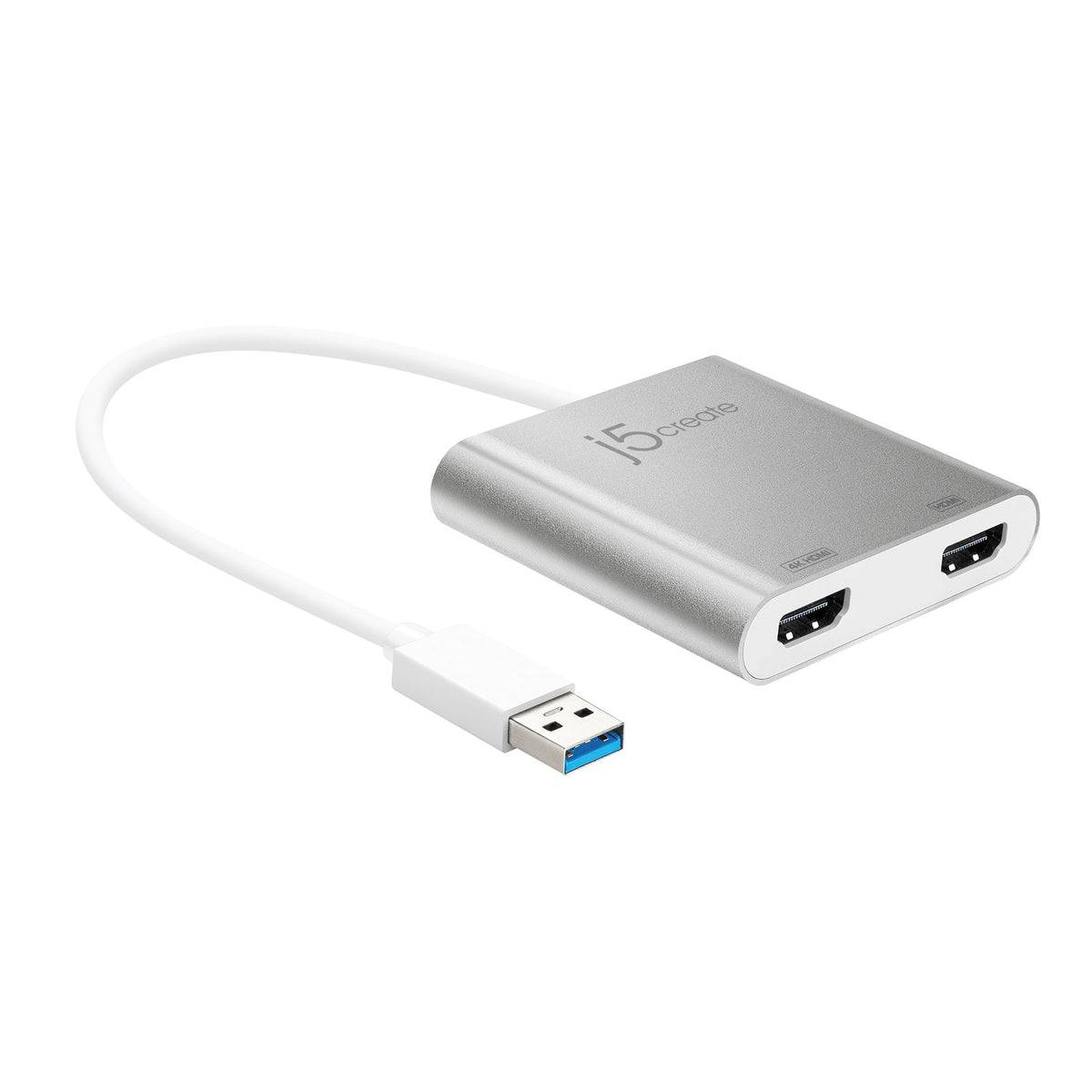 j5create JUA365 USB 3.0 Type C 2 HDMI 2.1 A/V Adapter Silver