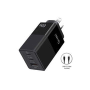 Just You PC 65W GaN Type C Fast Charger 3 Port 2xUSB-C 1xUSB-A Black