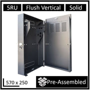 LDR 5U Flush Wall Mount Cabinet 570x250mm Black Metal