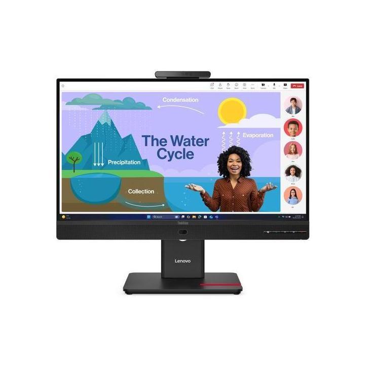Lenovo ThinkVision T24D-4V 24" FHD IPS Monitor DP HDMI USB-C LAN Hub Webcam Speaker Adjustible