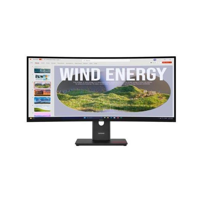 Lenovo ThinkVision T34WD-40 34" WQHD 120Hz Curved Monitor 21:9 USB-C Dock DP HDMI Adjustable