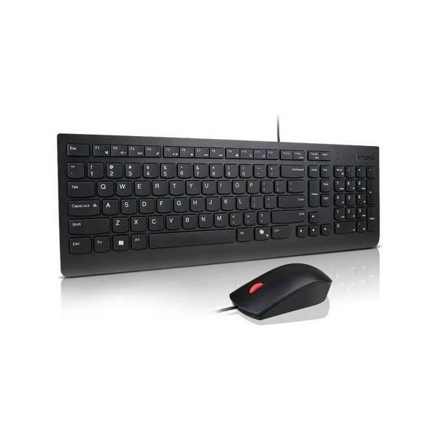 Lenovo Universal Wired USB Keyboard Mouse Combo Adjustable Tilt Leg Spill Res...