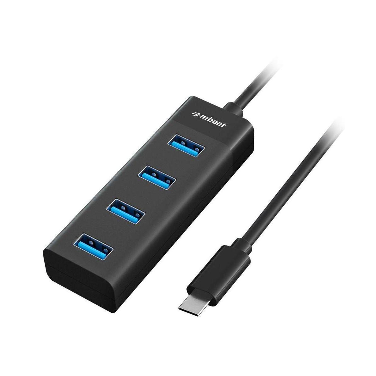 MBEAT 4-Port USB-C Hub 3.0 5Gbps Black