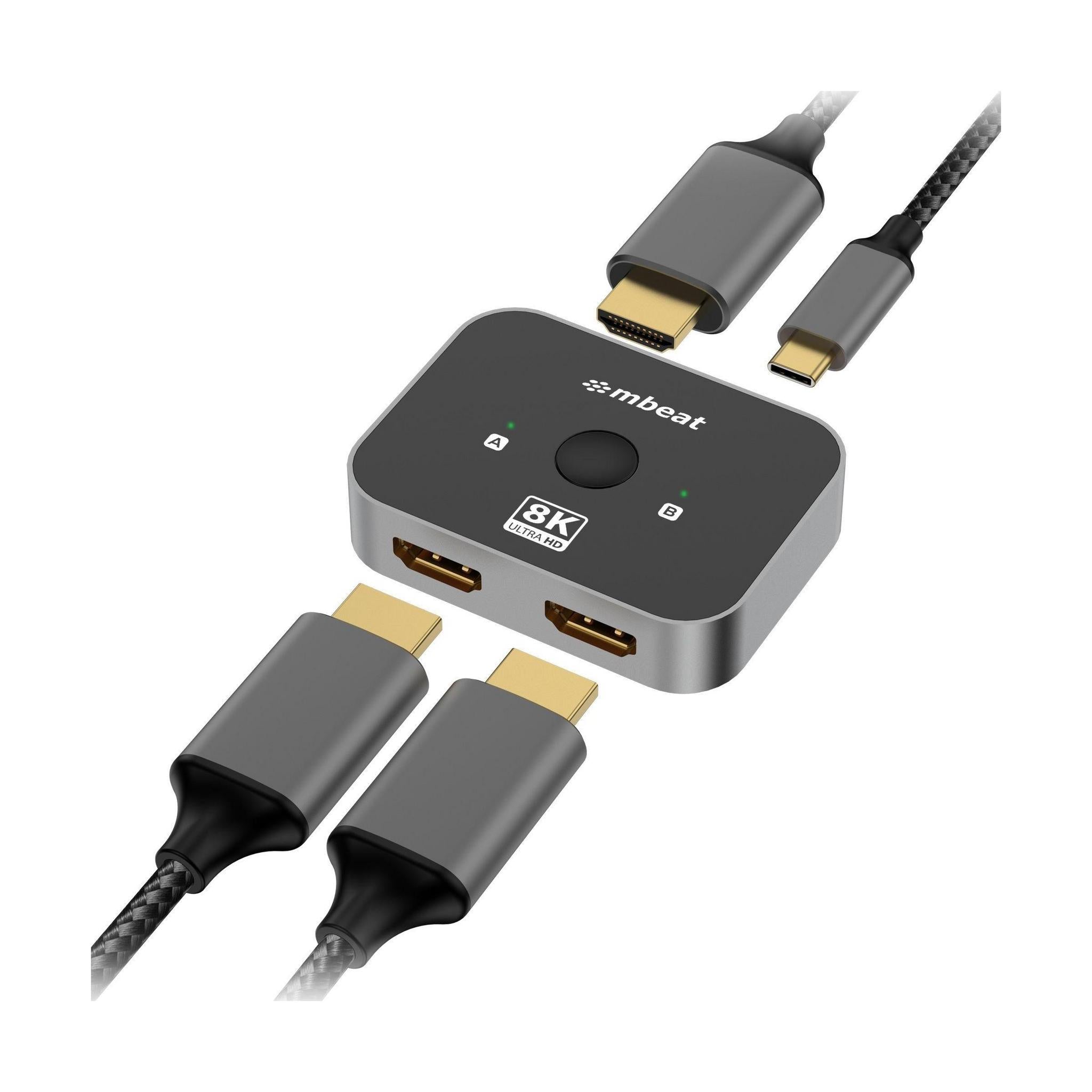 MBEAT 8K Bi-Directional HDMI 2.1 Switch 8K@60Hz USB-C Power Input